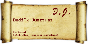 Deák Jusztusz névjegykártya